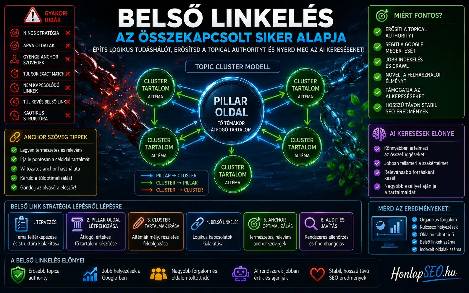 Belső linkelés topical authority építéshez